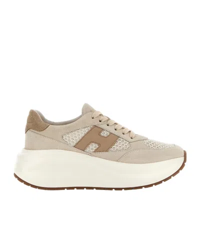 Hogan H696 Chunky Runner Sneakers In Brown