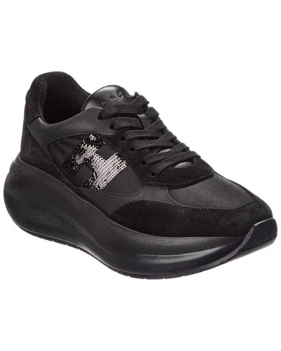 Hogan Maxi I Active Suede Sneaker In Black
