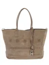 Hogan Spacious Suede Tote Bag With Embossed Branding In Neutral