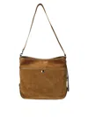 Hogan Medium Brown Suede-like Shoulder Bag With Adjustable Strap In Brown