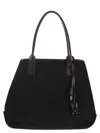 Hogan Medium Canvas Shopping Bag In Black
