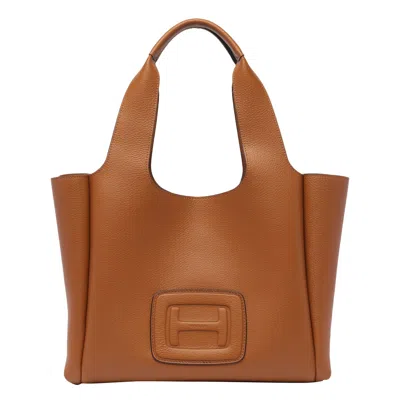 Hogan Medium H Shopping Bag In Brown