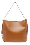 Hogan Adjustable Leather Shoulder Bag With Metal Hardware In Brown
