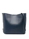 Hogan Blue Calf Leather Shoulder Bag In Blau