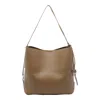 Hogan Small Leather Hobo Bag With Adjustable Strap In Brown