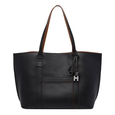 Hogan Medium  Script Shopping Bag In Black