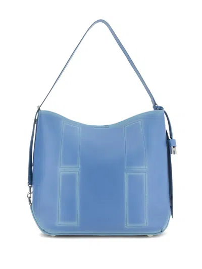 Hogan Medium Leather Shoulder Bag In Blue