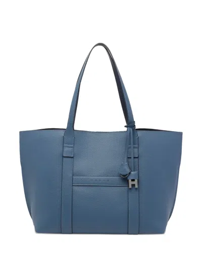 Hogan Medium Script H-charm Tote Bag In Blue