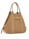 Hogan Medium Script Leather Tote Bag In Brown