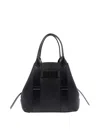 Hogan Medium Leather Handbag With Pebbled Texture In Black