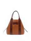 Hogan Structured Medium Shoulder Bag With Contrast Panels In Brown