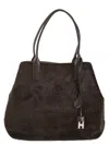 Hogan Medium Script Shopping Bag In Pony-effect Leather In Black