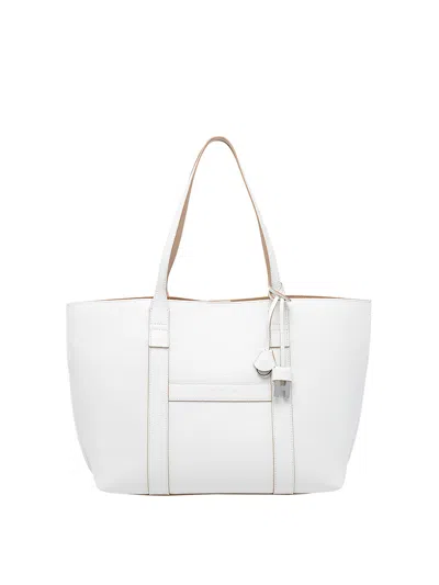 Hogan Medium  Script Shopping Bag In White