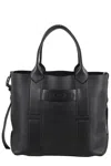 Hogan Handbag With Textured Finish And Double Handle In Black