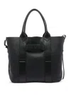 Hogan Script Medium Leather Tote Bag In Black