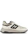 Hogan Men's Beige Suede Sneakers With Logos In Beigeblackgrey
