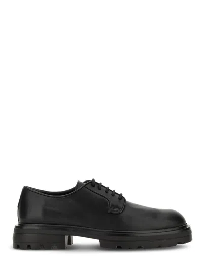 HOGAN HOGAN MEN'S BLACK LEATHER SNEAKERS