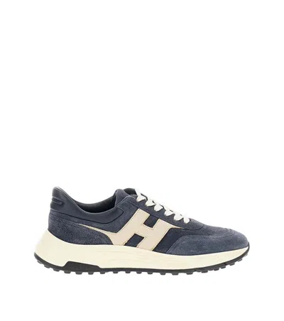 Hogan Blue Nubuck Leather Hyperlight Sneakers