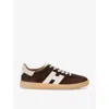 Hogan Stylish Sneakers With Contrast Panel And Suede Finish In Brown