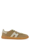 Hogan Retrospective Suede Sneakers With Nappa Leather Detail In Brown