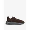 Hogan Suede Lace-up Sneakers Rubber Sole In Dark Brown