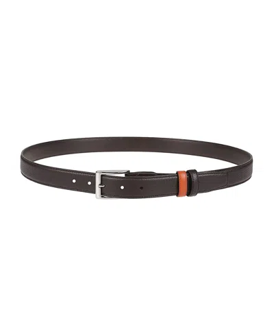 Hogan Men's Grained Texture Leather Belt In Brown