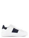 Hogan Panelled Design Calf Leather Sneakers With Chunky Sole In White