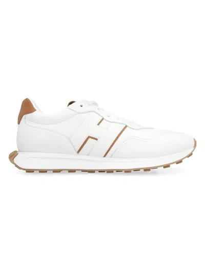 Hogan Men's H601 Allacciato H Patch Sneaker In B001(bianco) S410(kenia Sc)