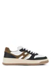 Hogan Smooth Leather And Suede H630 Sneakers Shoes In Multicolour