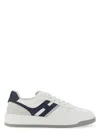Hogan H630 Leather Sneakers With Contrasting Monogram In White