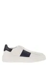 Hogan Panelled Design Calf Leather Sneakers With Chunky Sole In White