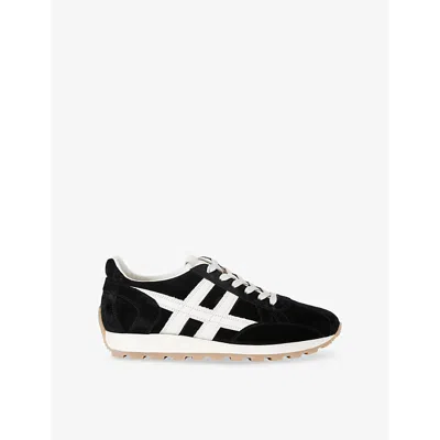 HOGAN MENS HOGAN ALLACCIATO H 671 BRAND-EMBROIDERED SUEDE LOW-TOP TRAINERS