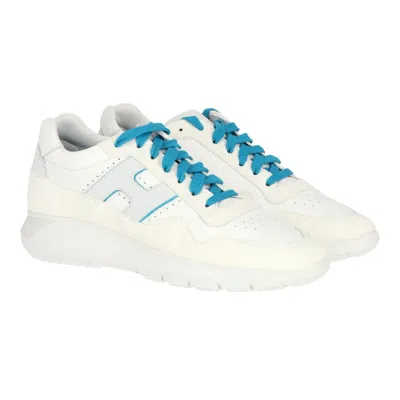 Hogan Mens White Sneaker In Blue