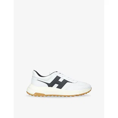 Hogan White H Logo Lace-up Sneakers