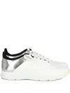 Hogan Metallic-detail Leather Sneakers In White