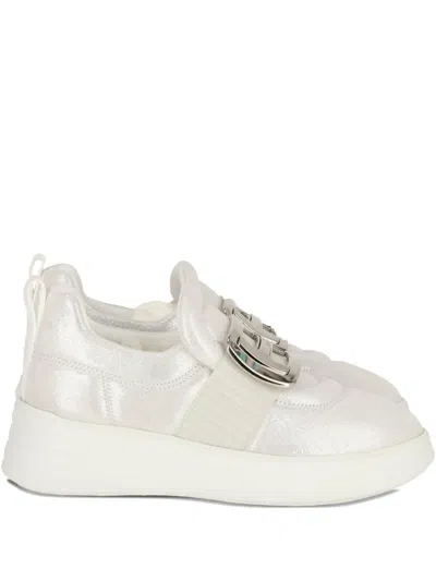 Hogan Metallic-effect Sneakers In White