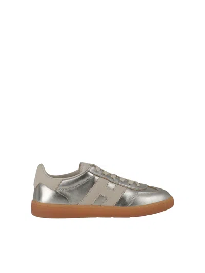 Hogan Metallic Gum-sole Cool Low-top Sneakers In Silver
