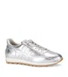 Hogan Metallic Leather H671 Allacciato Sneakers In Silver