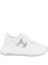 Hogan H669 Lace-up Sneakers With Silver Logo Detail In White