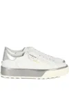 Hogan Metallic-panel Leather Sneakers In White