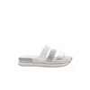 Hogan Woman Sandals Silver Size 9.5 Soft Leather In White