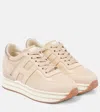 Hogan Midi H222 Suede Platform Sneakers In Beige
