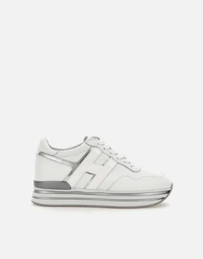 Hogan Two-tone Leather H483 Sneakers In White