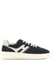Hogan Midnight Blue Suede Sneakers In Blue