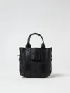 Hogan Medium Script Shopping Bag With Textured Leather Finish In Black