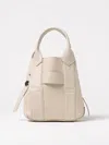 Hogan Script Small Leather Tote Bag In White