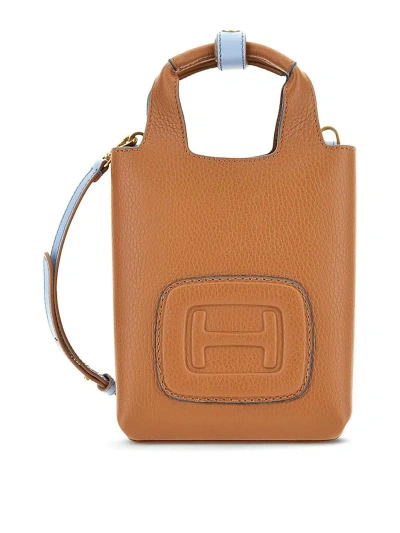 Hogan Mini H-bag Shopping Bag In Brown