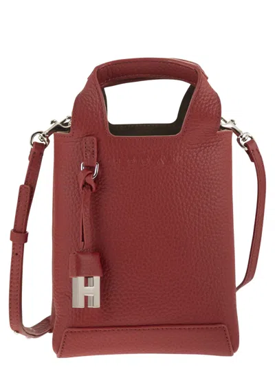 Hogan Mini Hammered Leather Tote Bag In White