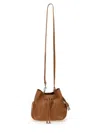 Hogan Structured Leather Shoulder Bag With Adjustable Strap In Brown