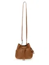 Hogan Structured Leather Shoulder Bag With Adjustable Strap In Brown